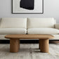 55" Natural Solid Wood Oval Coffee Table