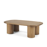 55" Natural Solid Wood Oval Coffee Table