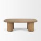 55" Natural Solid Wood Oval Coffee Table