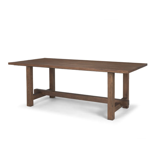 84" Brown Solid Wood Trestle Base Dining Table