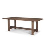 84" Brown Solid Wood Trestle Base Dining Table