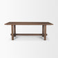 84" Brown Solid Wood Trestle Base Dining Table