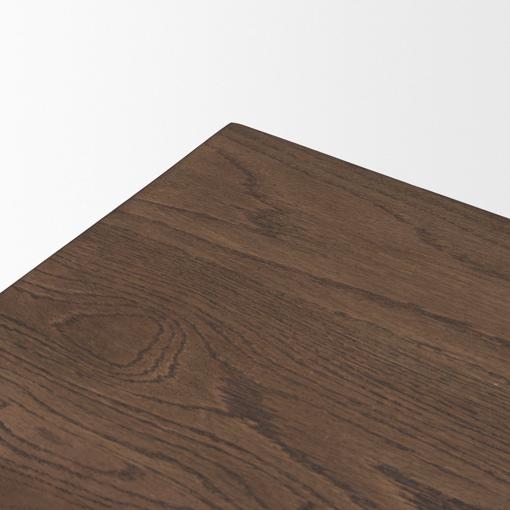 84" Brown Solid Wood Trestle Base Dining Table