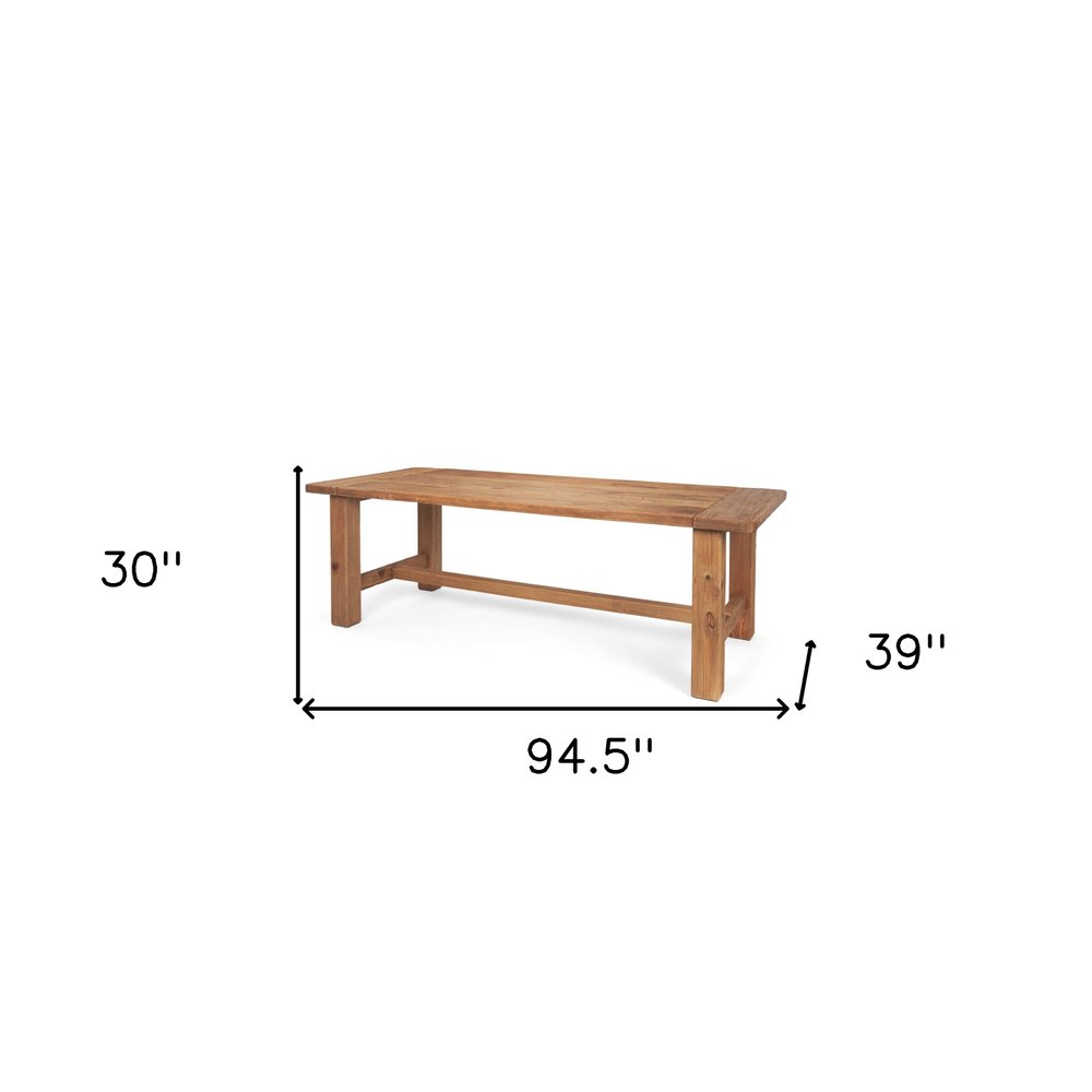 95" Natural Reclaimed Wood Trestle Base Dining Table