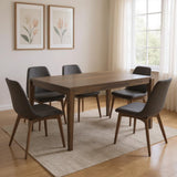 72" Dark Brown Wood Dining Table