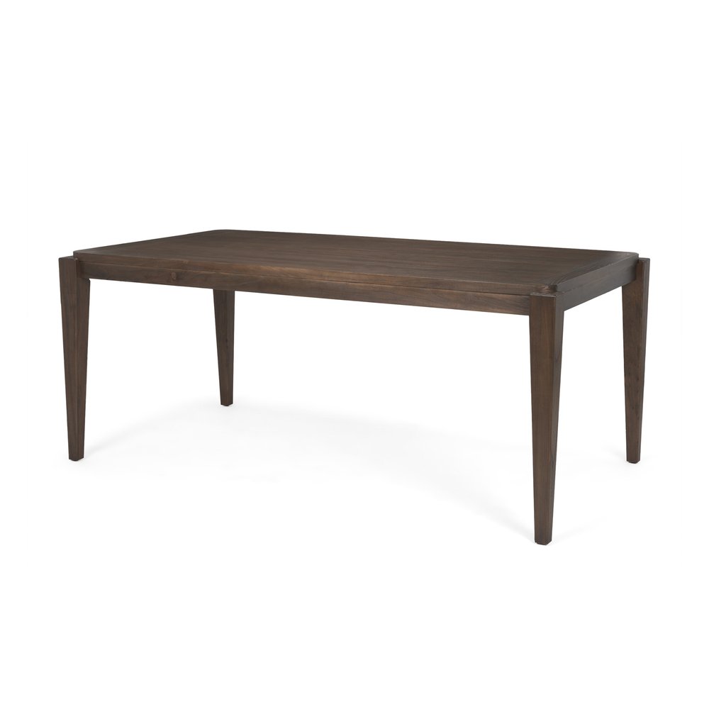 72" Dark Brown Wood Dining Table