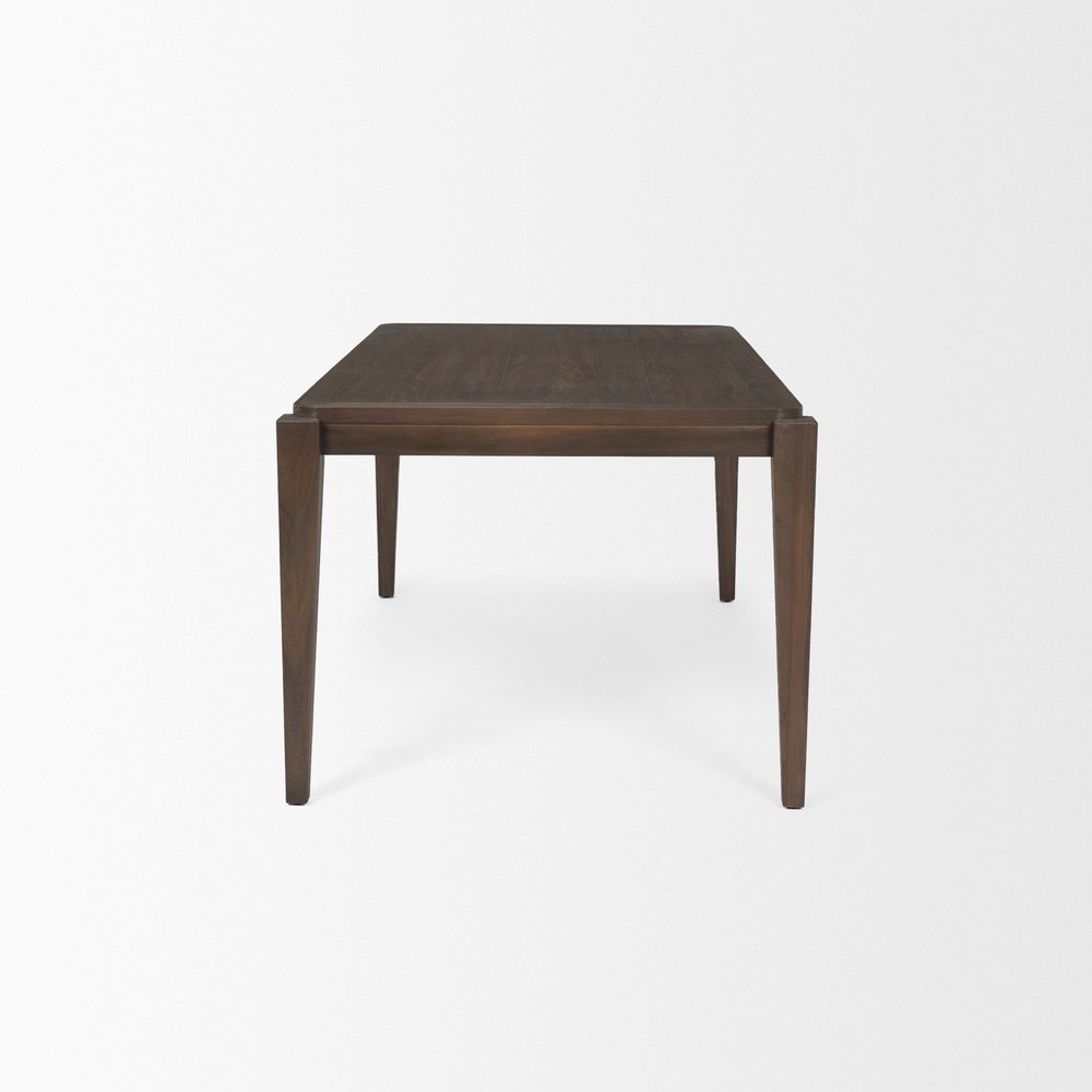 72" Dark Brown Wood Dining Table