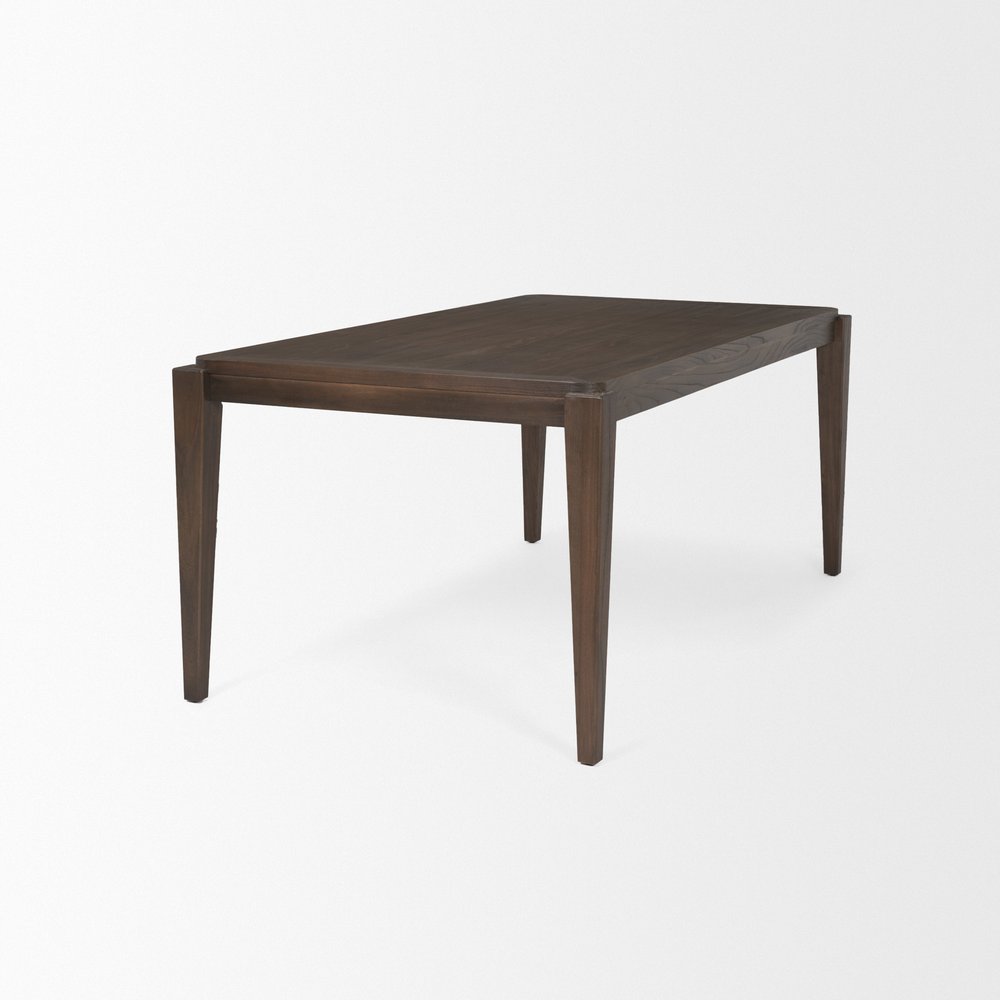 72" Dark Brown Wood Dining Table