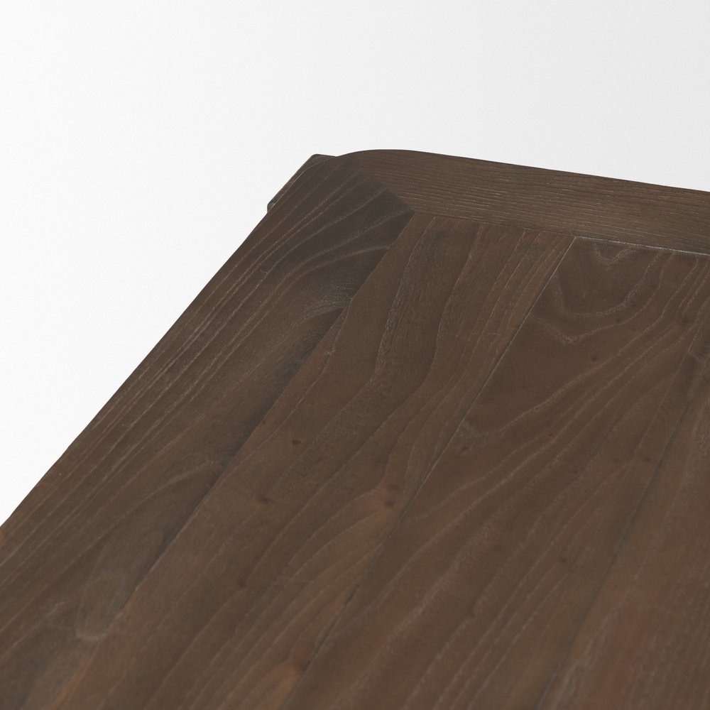 72" Dark Brown Wood Dining Table
