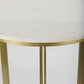 36" Gray Marble Pedestal Base Round Top Dining Table