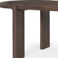 91" Brown Wood Oval Dining Table