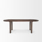 91" Brown Wood Oval Dining Table