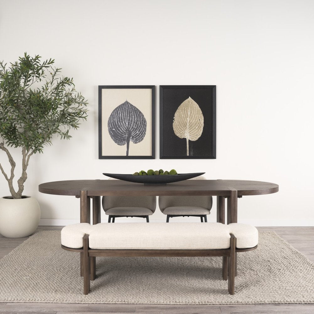 91" Brown Wood Oval Dining Table