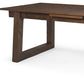 106" Dark Brown Solid Wood Self-Storing Leaf Sled Base Extendable Dining Table