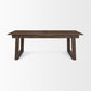 106" Dark Brown Solid Wood Self-Storing Leaf Sled Base Extendable Dining Table