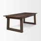 106" Dark Brown Solid Wood Self-Storing Leaf Sled Base Extendable Dining Table