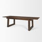 106" Dark Brown Solid Wood Self-Storing Leaf Sled Base Extendable Dining Table