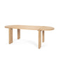 91" Light Brown Wood Oval Dining Table