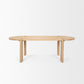 91" Light Brown Wood Oval Dining Table