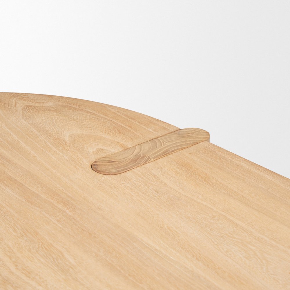 91" Light Brown Wood Oval Dining Table