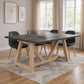 84" Black and Brown Solid Wood Trestle Base Dining Table