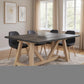 84" Black and Brown Solid Wood Trestle Base Dining Table