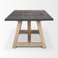 84" Black and Brown Solid Wood Trestle Base Dining Table