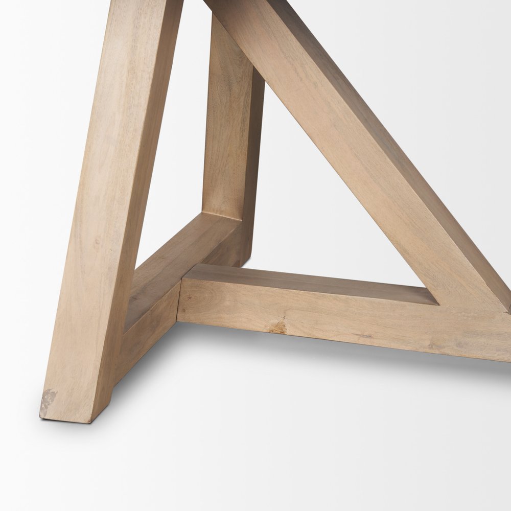 84" Black and Brown Solid Wood Trestle Base Dining Table