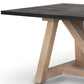 84" Black and Brown Solid Wood Trestle Base Dining Table