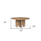 59" Brown Solid Wood Pedestal Base Round Top Dining Table