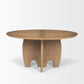 59" Brown Solid Wood Pedestal Base Round Top Dining Table