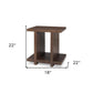 22" Brown Solid Wood Sled End Table With Shelf