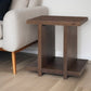 22" Brown Solid Wood Sled End Table With Shelf