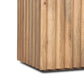 22" Brown Solid Wood Square Block End Table