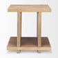 22" Brown Solid Wood Sled End Table With Shelf