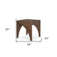 24" Brown Wood Modern Arched Square End Table