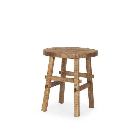 23" Brown Distressed Solid Wood End Table