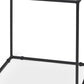 20" White and Black Marble and Metal Square Frame End Table