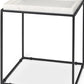 20" White and Black Marble and Metal Square Frame End Table