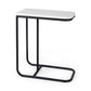 23" Black And White Marble and Metal C Table End Table