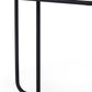23" Black And White Marble and Metal C Table End Table