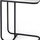 23" Black And White Marble and Metal C Table End Table