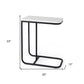 23" Black And White Marble and Metal C Table End Table
