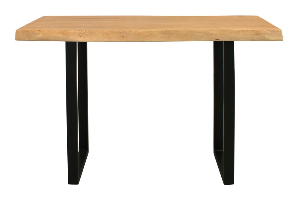 47" Natural and Black Solid Wood and Metal Live Edge Console Table