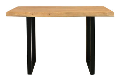 47" Natural and Black Solid Wood and Metal Live Edge Console Table