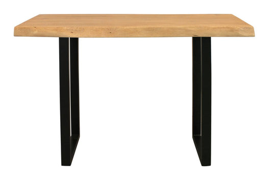 47" Natural and Black Solid Wood and Metal Live Edge Console Table