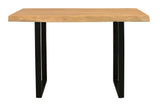 47" Natural and Black Solid Wood and Metal Live Edge Console Table