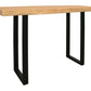 47" Natural and Black Solid Wood and Metal Live Edge Console Table