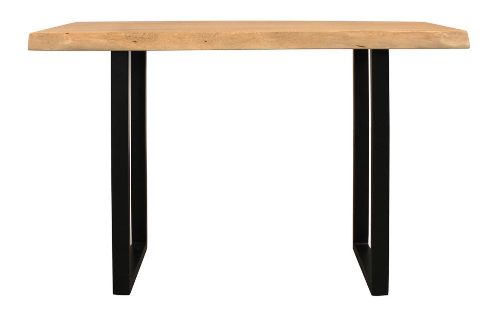 47" Natural and Black Solid Wood and Metal Live Edge Console Table