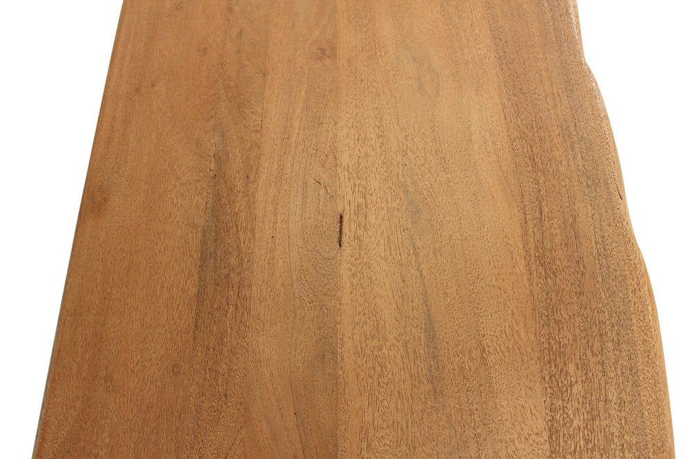 47" Natural and Black Solid Wood and Metal Live Edge Console Table